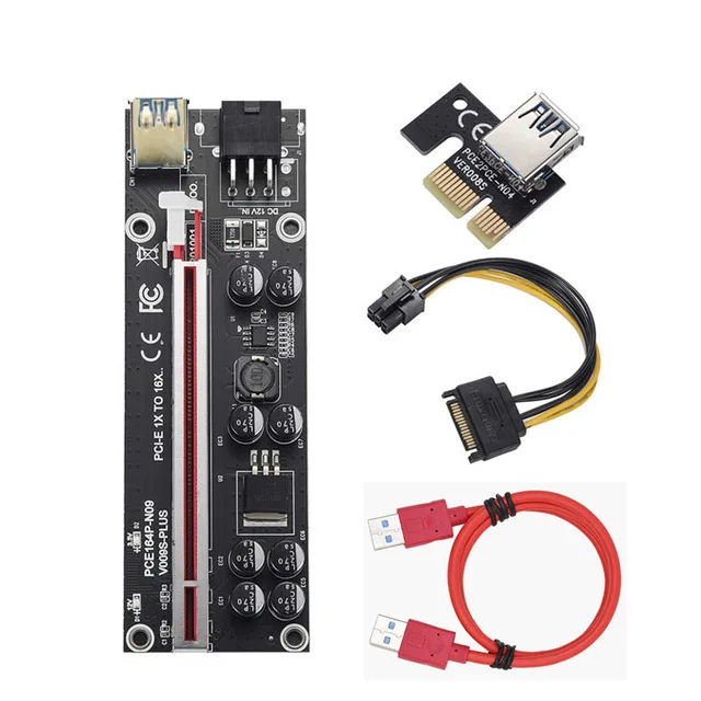 VENYI VENYI PCI-E 1x to 16x Riser Kit 6pcs Red — product photo