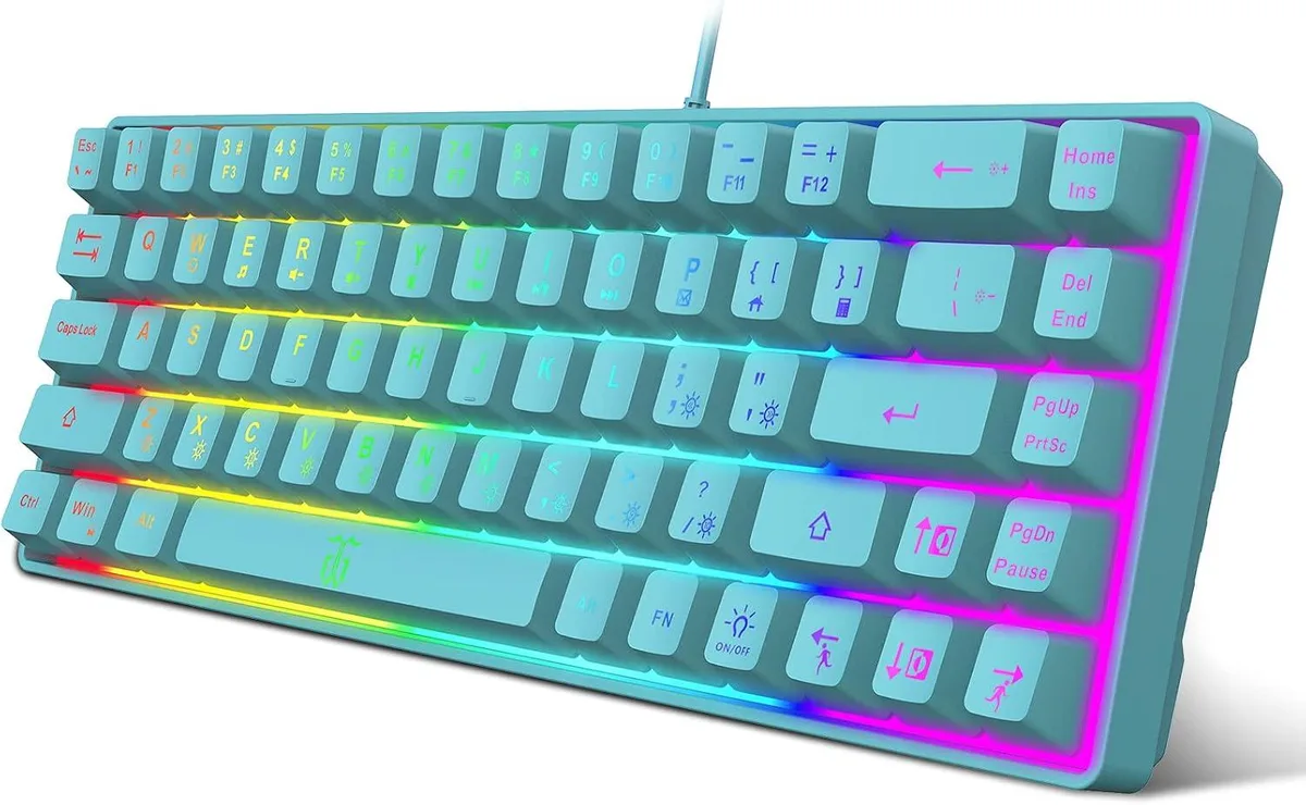TUKO TUKO 60% RGB Membrane Gaming Keyboard 68 Keys Blue — produktbild