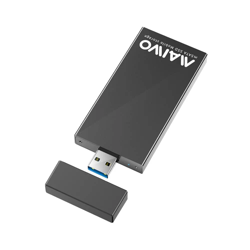  MAIWO mSATA Enclosure USB 3.0 Adapter 30x30 51x30mm Aluminum — foto produk