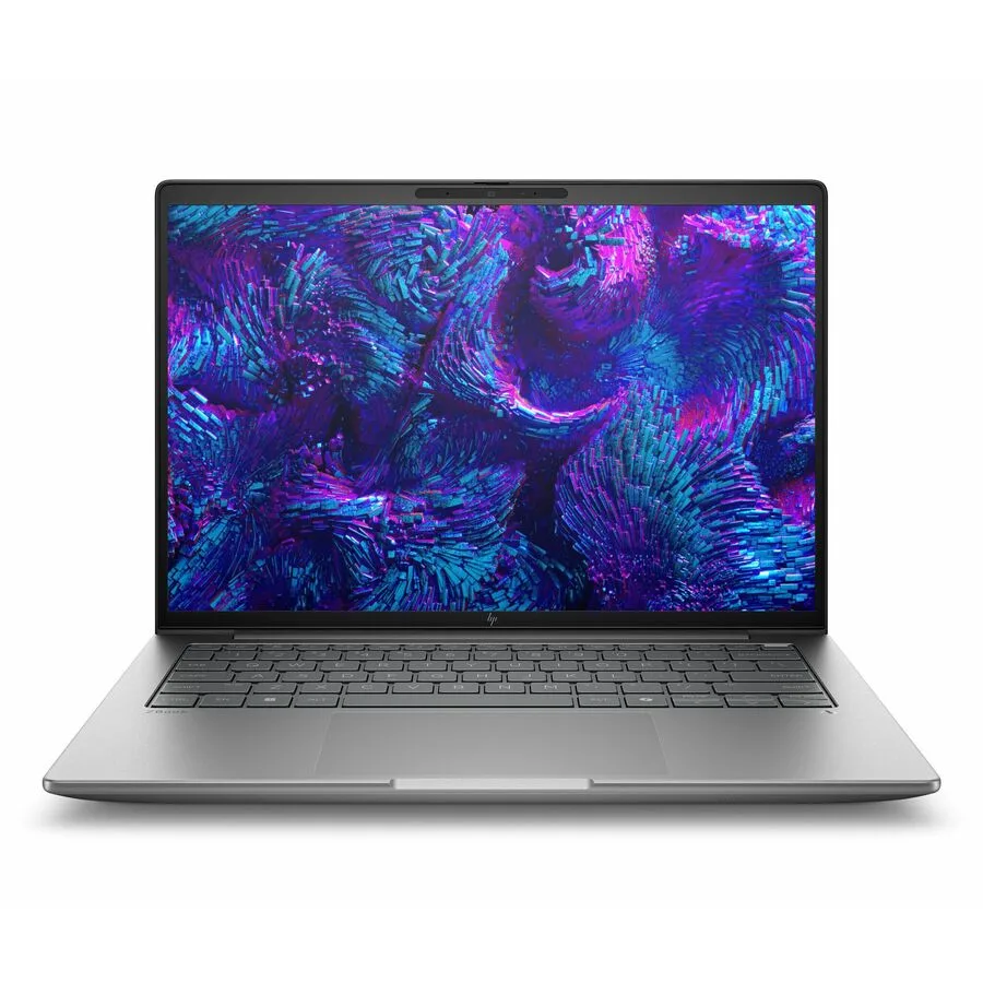 Silver 14 inch laptop closed lid webcam visible