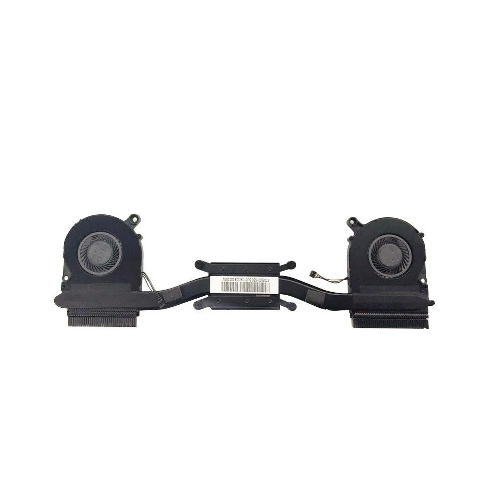 Compact silver laptop CPU cooler with finned heatsink and integrated fan