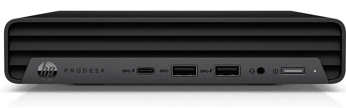 Compact USFF desktop in matte black finish
