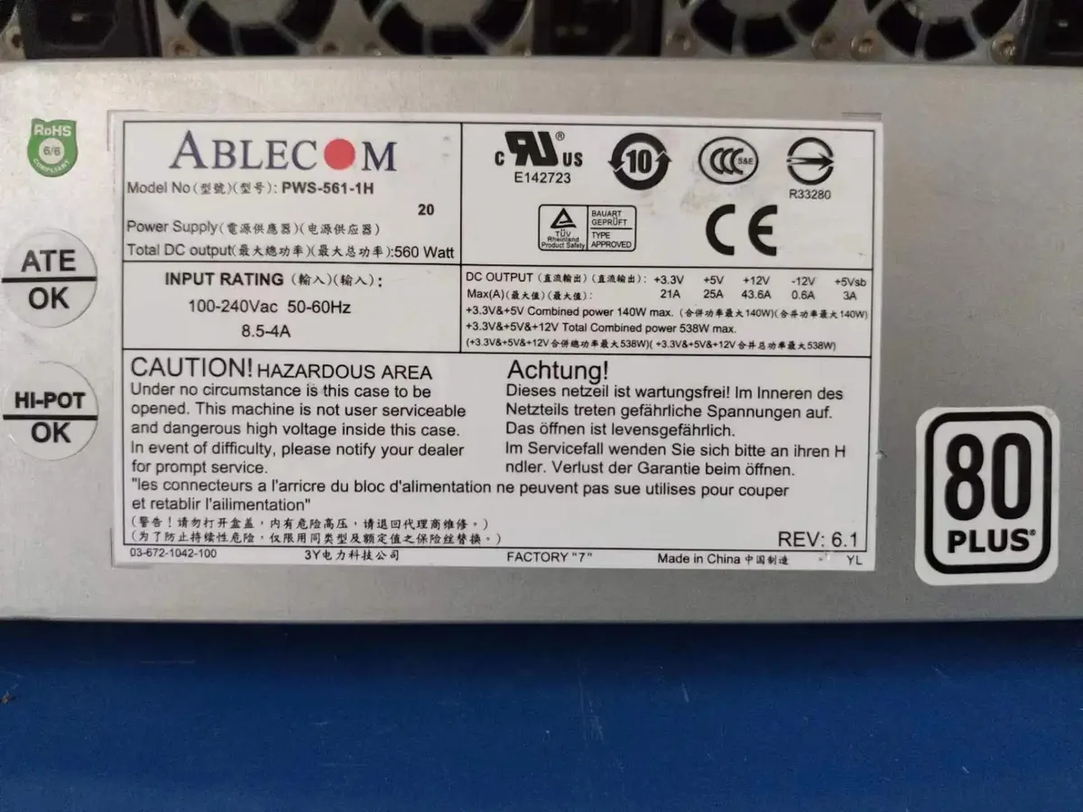 KHACHIMO KHACHIMO PWS-561-1H P 1U 560W Server Power Supply NF280D 24+8+8 With D Port — toote foto