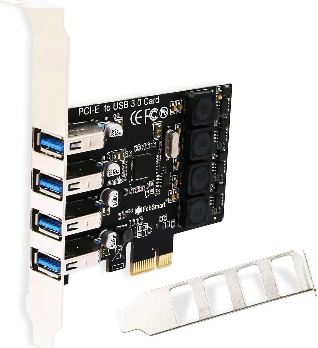 Vszerda Vszerda 4-Port USB 3.0 5Gbps PCIe x1 Expansion Card — 제품 사진