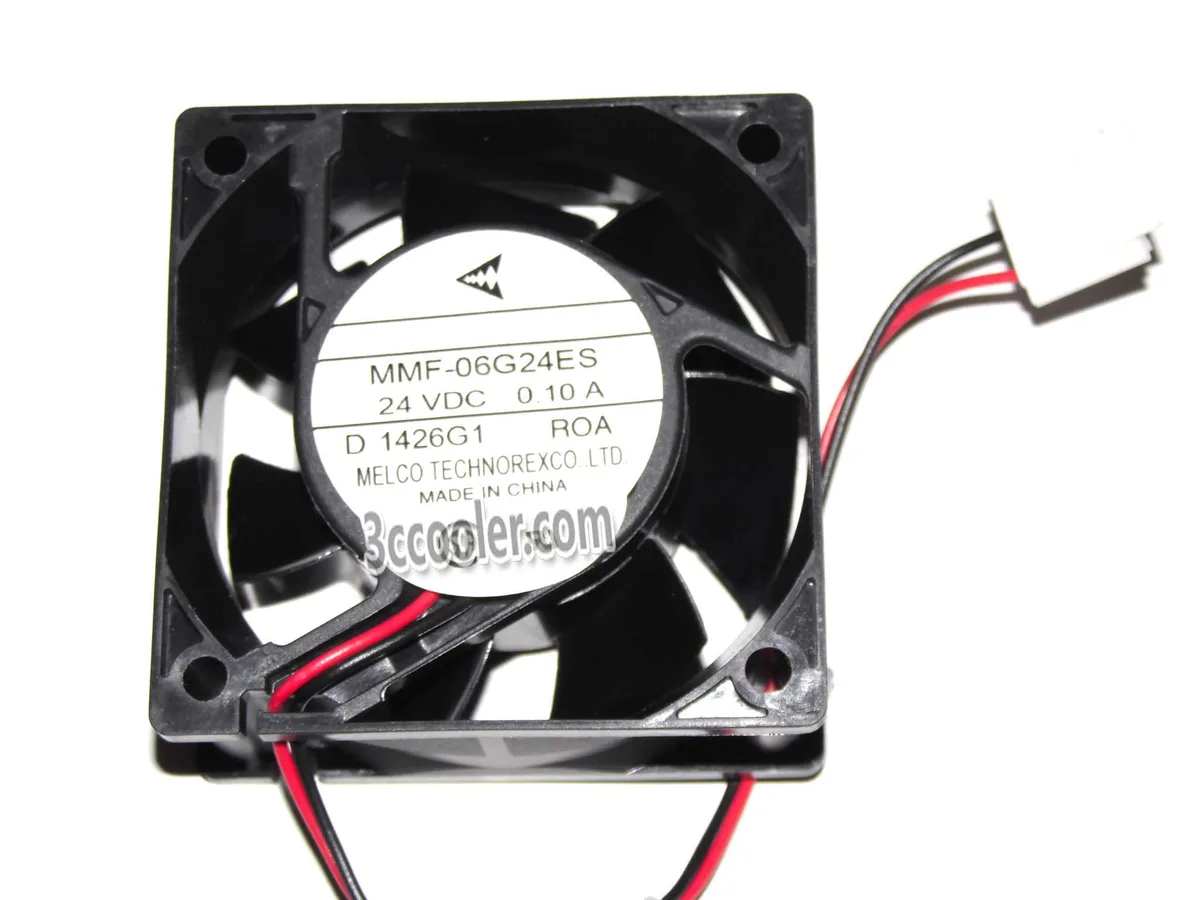 Black 60mm square fan, 25mm thick, two-pin power connector