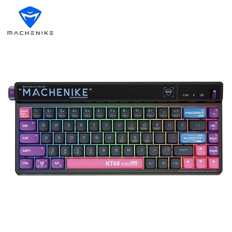 Machenike Machenike KT68 68 Key Tri-mode Gaming Keyboard Red Switch Back to the Future Black — product photo