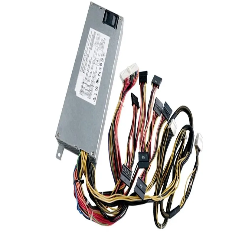 Silver 1U 500W power supply unit with fan grille and modular connectors