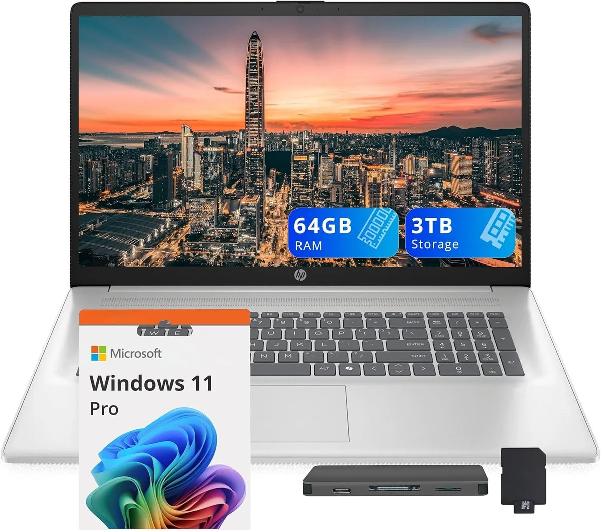 HP HP 17.3" FHD Business Laptop i7-1355U 64GB 2TB+1TB Dock Win 11 Pro Silver — 제품 사진