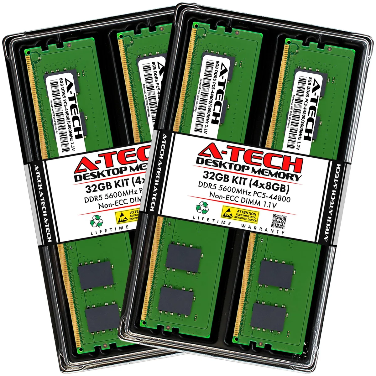 A-Tech A-Tech 32GB Kit (4 x 8GB) DDR5 5600MHz CL46 1.1V Desktop RAM — product photo