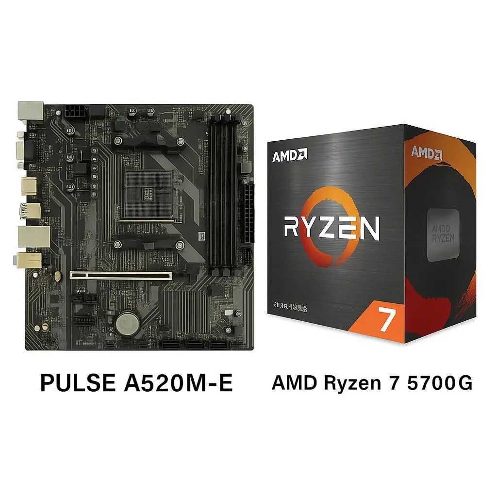 Sapphire Tech Sapphire Tech PULSE A520M-E AM4 Motherboard & Ryzen 7 5700G APU Combo — product photo