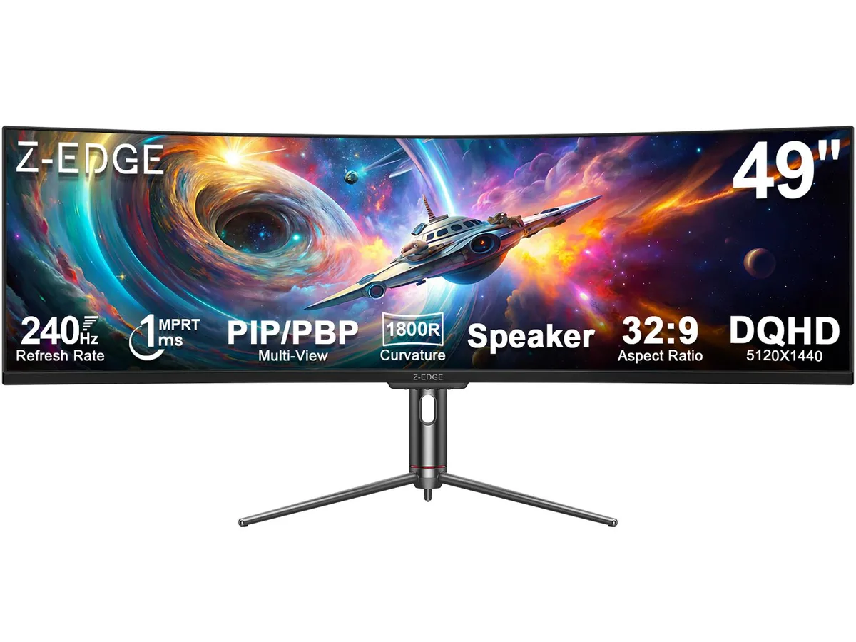 Z-EDGE Z-EDGE UG49P 49" 32:9 DQHD 5120x1440 240Hz 1800R Curved Gaming Monitor — Produktfoto
