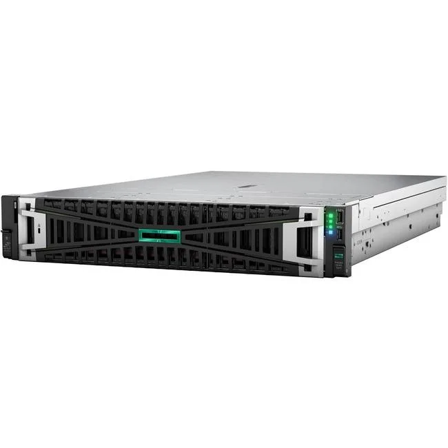 Silver 2U rack server with eight front drive bays