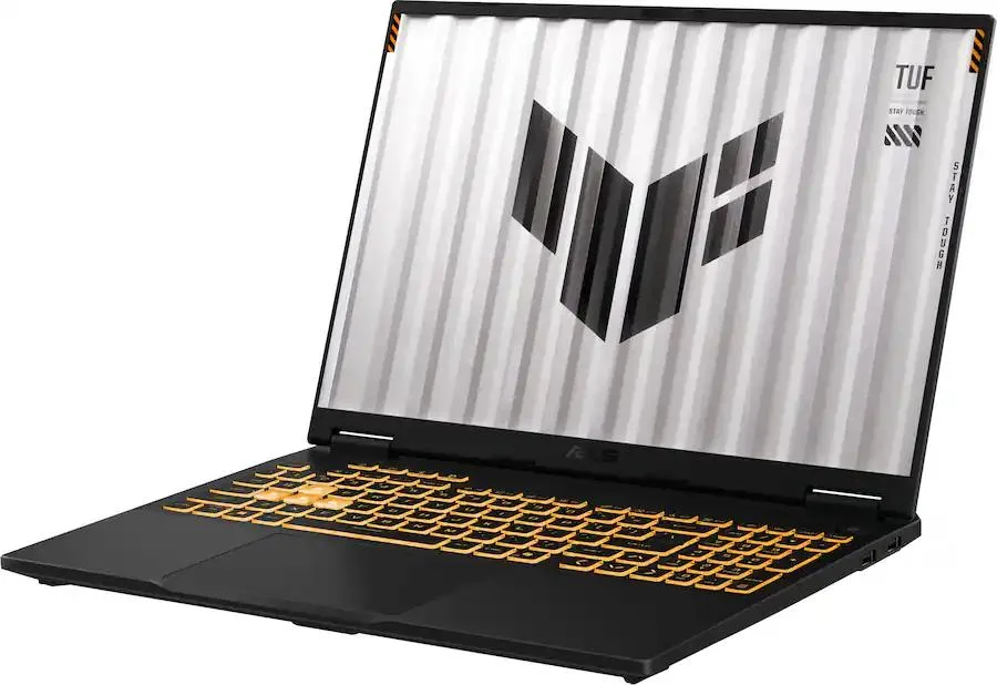 ASUS TUF Gaming F16 laptop in Jaeger Gray finish, 16 inch display, clamshell form factor