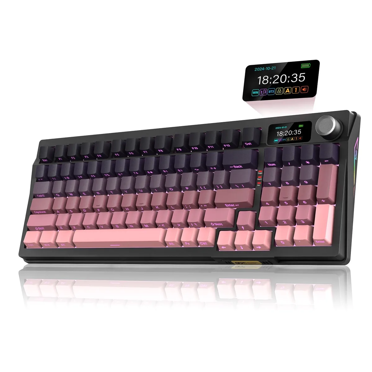 RedThunder K95 Gasket Wireless Gaming Keyboard Gradient Pink — fotografia produktu
