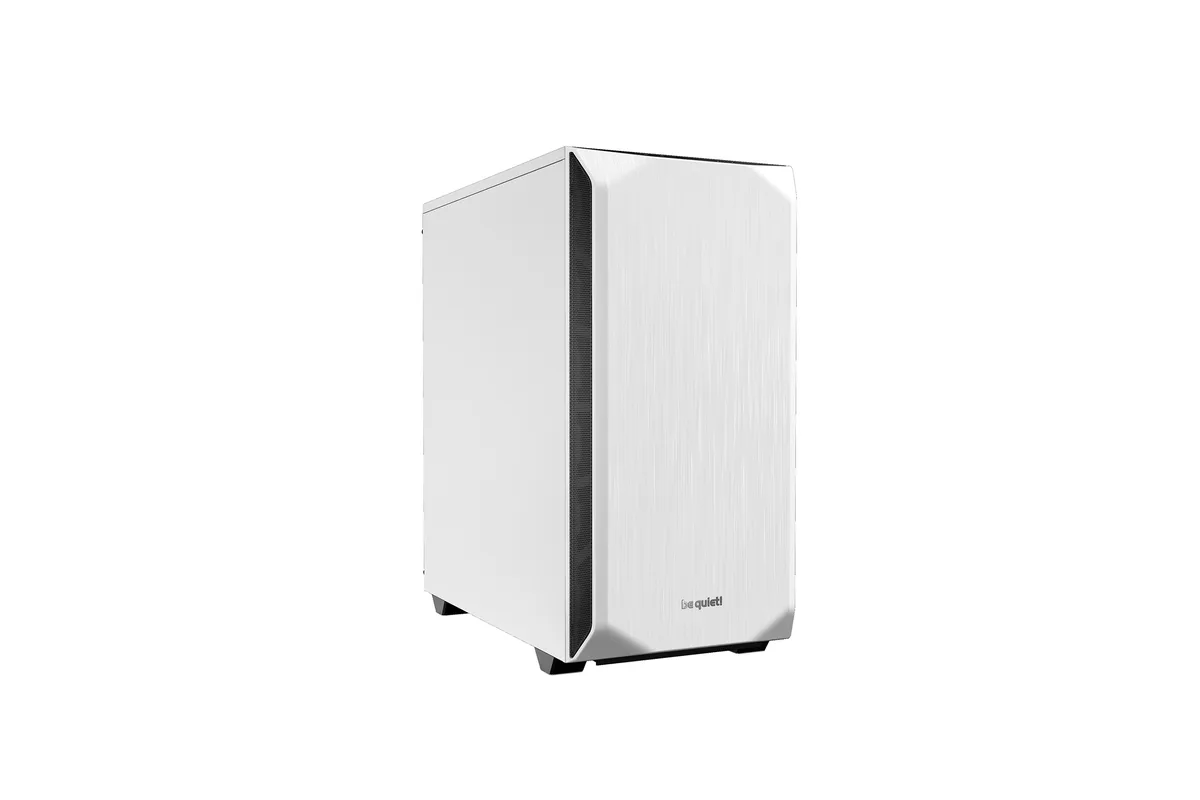 White ATX mid-tower case with two pre-installed 140mm fans, tinted side window and magnetic top cover