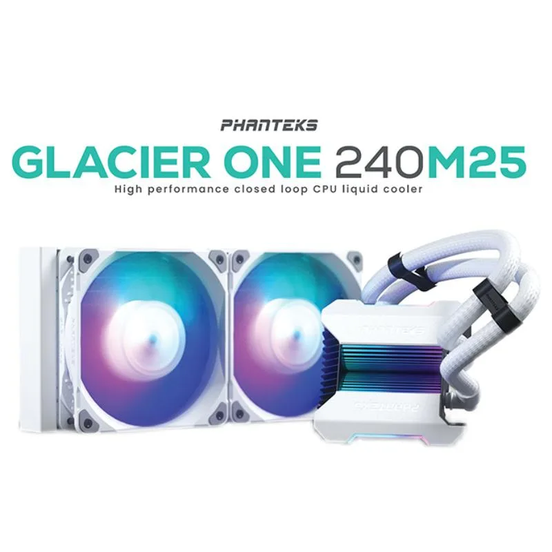 Phanteks Phanteks Glacier One 240 M25 A-RGB AIO Liquid Cooler White — photo du produit