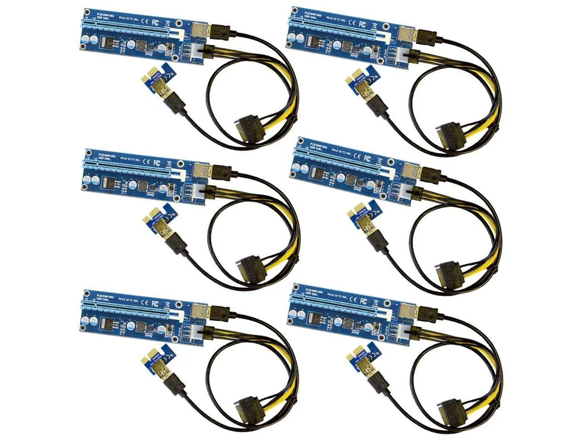 SUIUBUY SUIUBUY VER 009S 6-Pack PCIe 16x to 1x Riser Kit 60cm — ภาพสินค้า