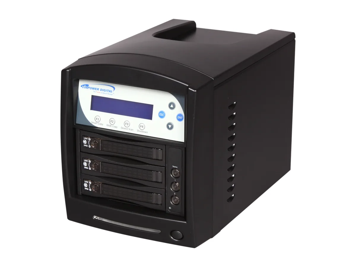 VinPower VinPower HDDShark-2T-BK duplicator 1 to 2 target 128M DDR2 70MB/s SATA 1.5 3.0 6.0Gbps 20x2 LCD black — tuotekuva
