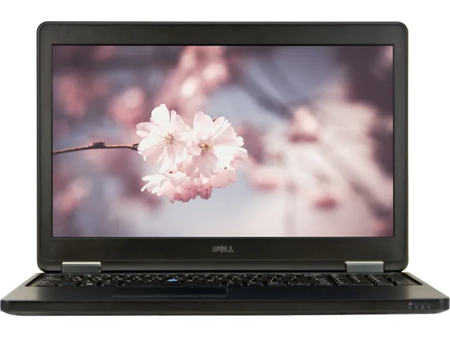 Silver Dell 5550 laptop, 15.6 inch matte screen, visible wear on lid and keyboard