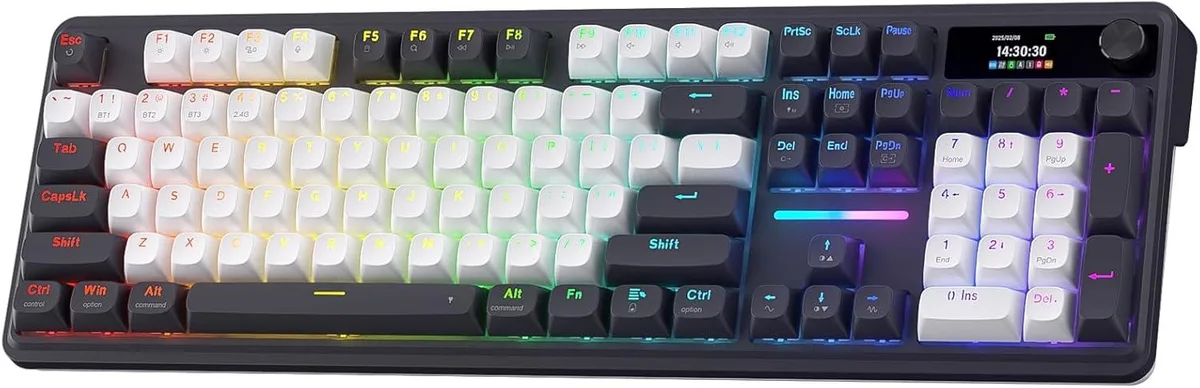 Redragon Redragon K762 Wireless Gasket Gaming Keyboard 104 Keys 1.14 TFT Screen Mint Mambo Switch — fotografia produktu