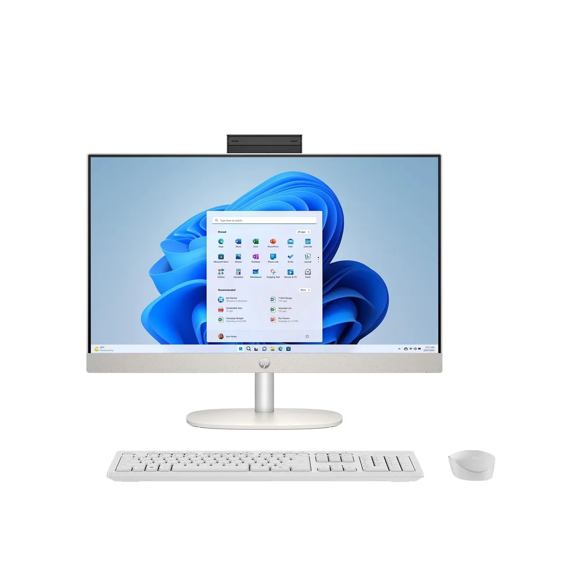 HP HP All-in-One PC Core i3-N300 8GB 256GB 23.8″ Touchscreen Shell White — toote foto