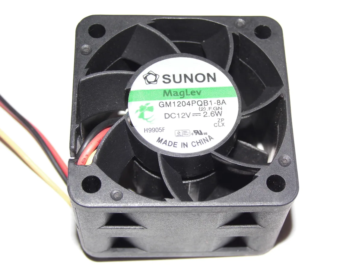 Small black 40mm maglev cooling fan with three-pin connector