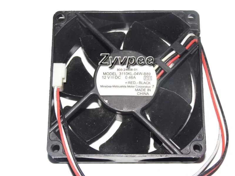 Zyvpee Zyvpee 3110KL-04W-B89 F51 80x25mm 12V 0.46A 3-Pin Case Fan — 제품 사진