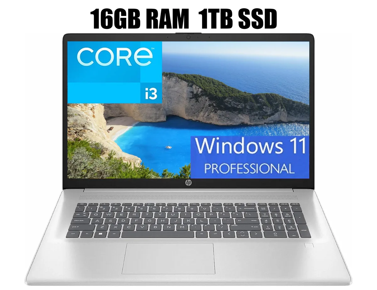 HP HP 17 Laptop 17.3" FHD i3-N305 16GB DDR4 1TB — photo du produit