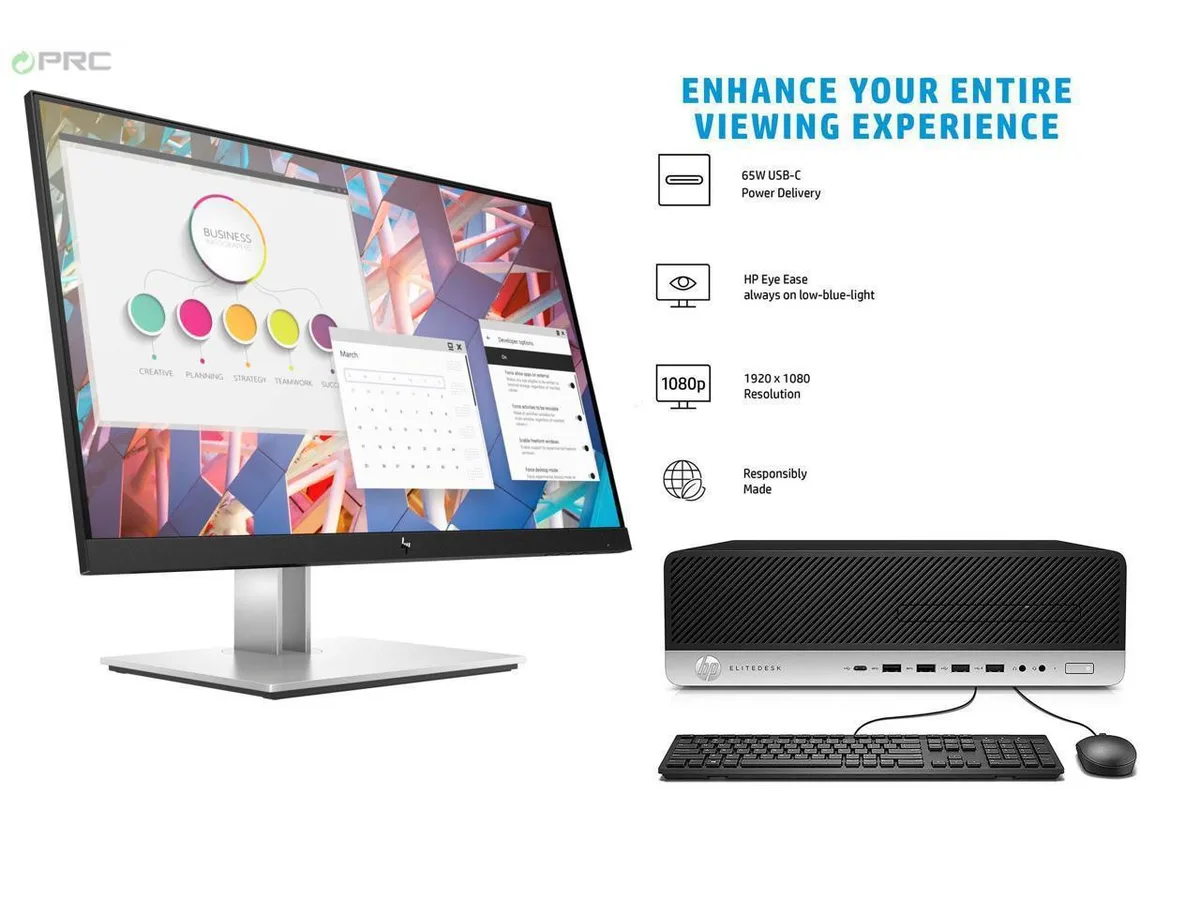 HP HP EliteDesk 800 G4 SFF i5-8500 16 GB 512 GB SSD 24" Monitor Windows 11 Pro — product photo