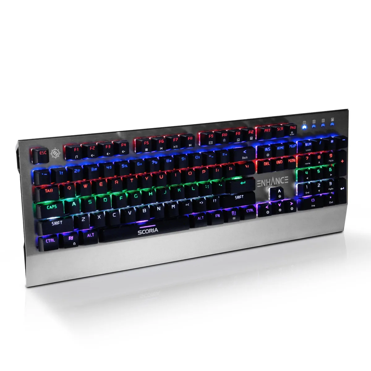 ENHANCE Scoria Mechanical Gaming Keyboard Red Switches 104 Keys RGB — 商品写真