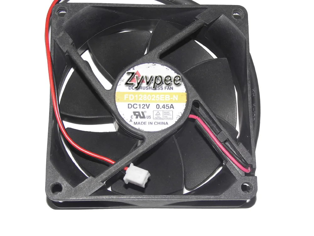 Zyvpee Zyvpee FD128025EB-N 80mm case fan 25mm 12V .45A 2-pin — 제품 사진