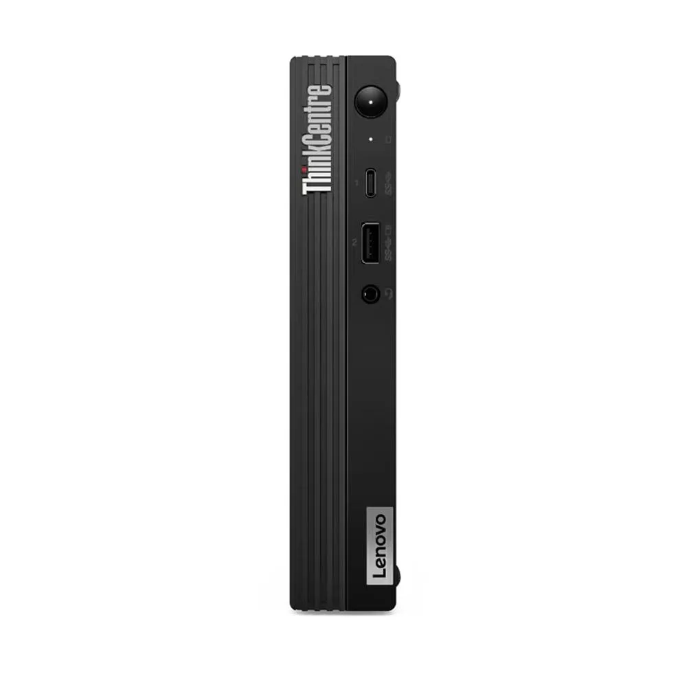 Small black mini desktop computer, compact cube shape