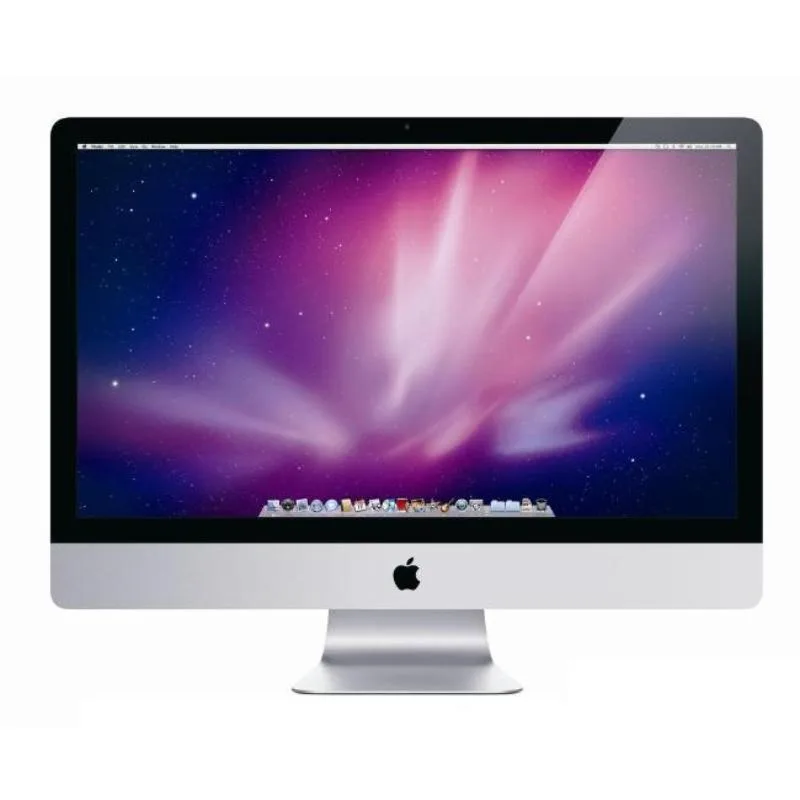 Silver aluminium all-in-one desktop with 27-inch edge-to-edge glass display