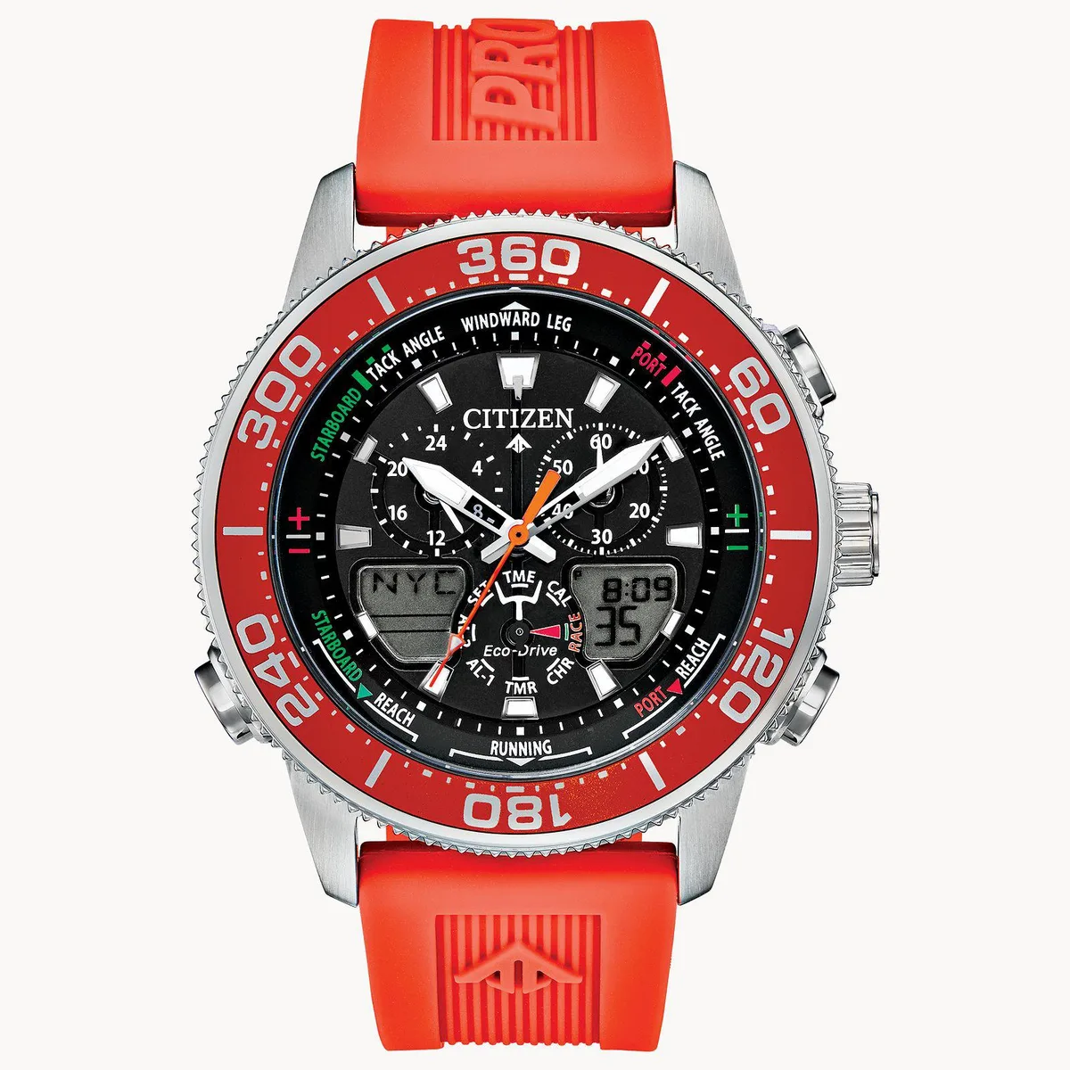 Citizen Citizen JR4061-00F Promaster Sailhawk 44mm Orange Rubber Solar Watch — product photo