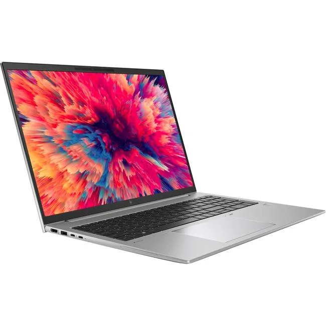 Silver 16 inch mobile workstation laptop closed view