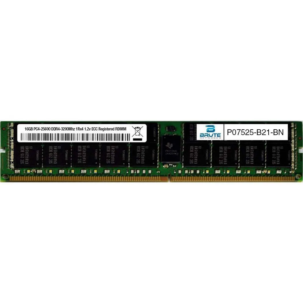 Green rectangular DDR4 memory module with gold contacts and black chips