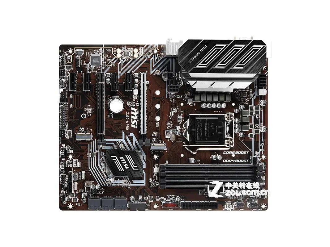 Black ATX motherboard with silver heatsinks, LGA 1151 socket and multiple PCIe slots