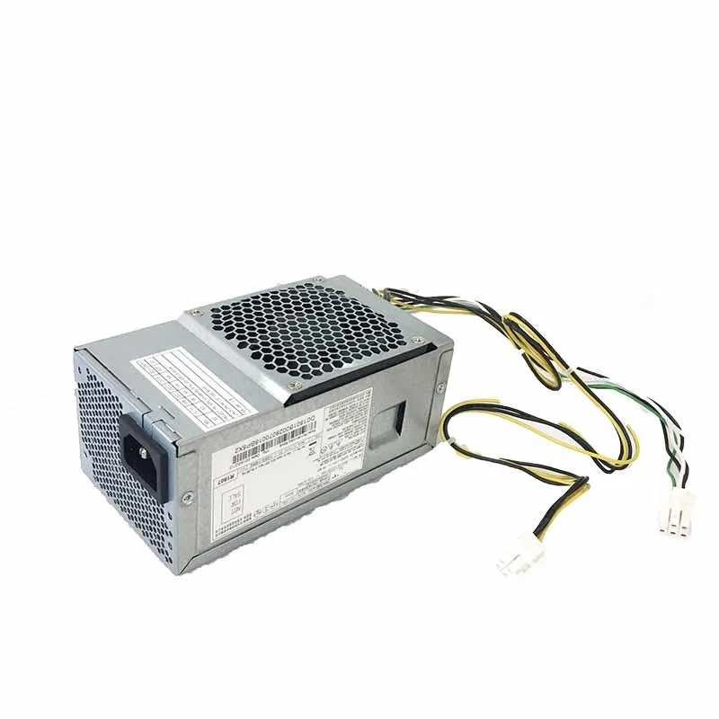Small black metal ATX power supply unit with 6-pin connector
