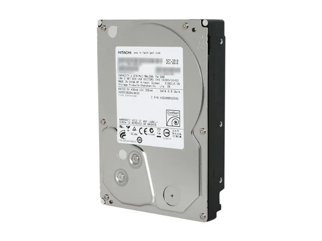 Silver 3.5 inch bare internal hard drive with SATA connectors