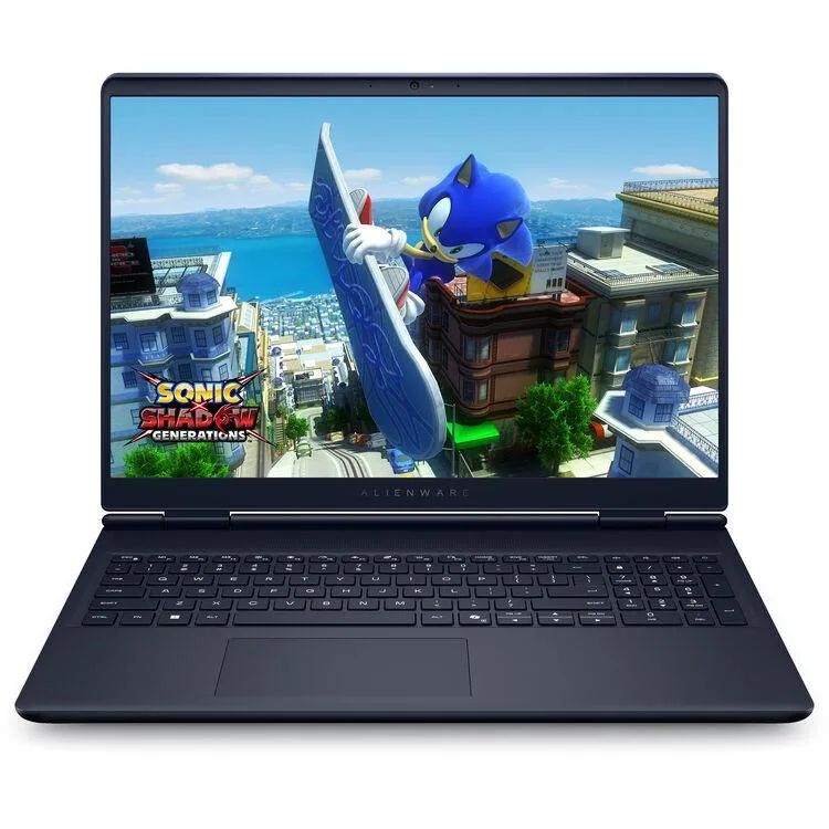 Blue Alienware 16 Aurora gaming laptop closed, matte finish with subtle logo