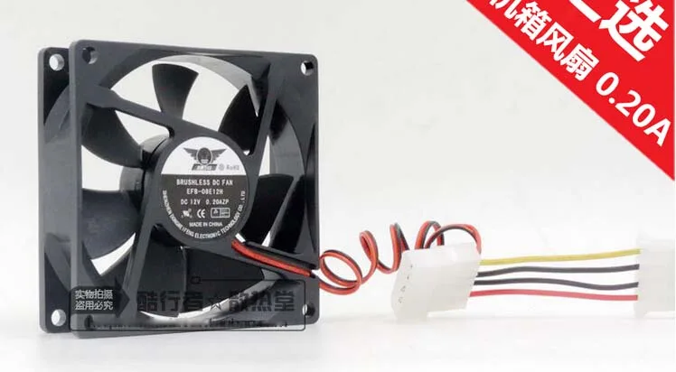 Black 80mm square CPU cooler fan with 4-pin connector