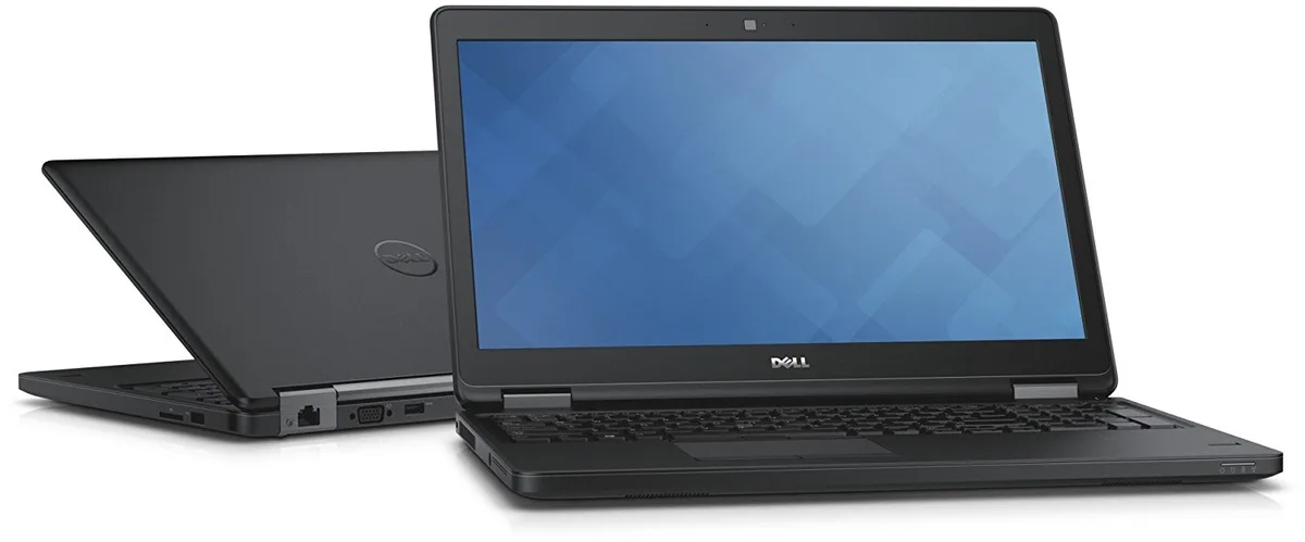 Black Dell Latitude E5550 15.6 inch laptop with anti-glare screen and webcam