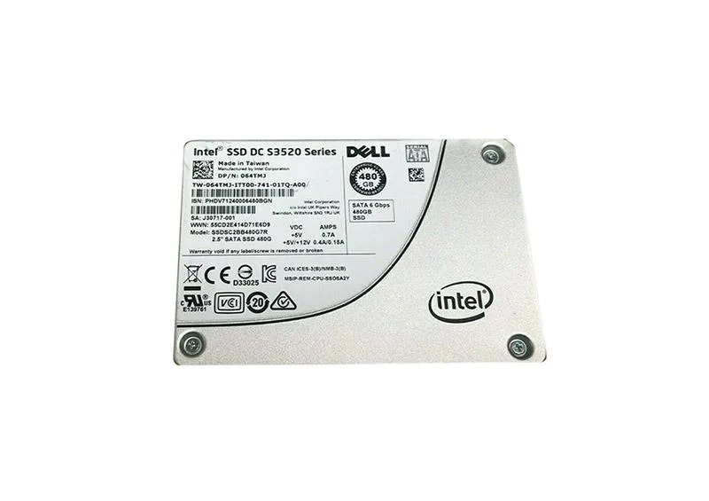 Intel S3520 480GB 2.5-inch SATA internal SSD, silver metal casing