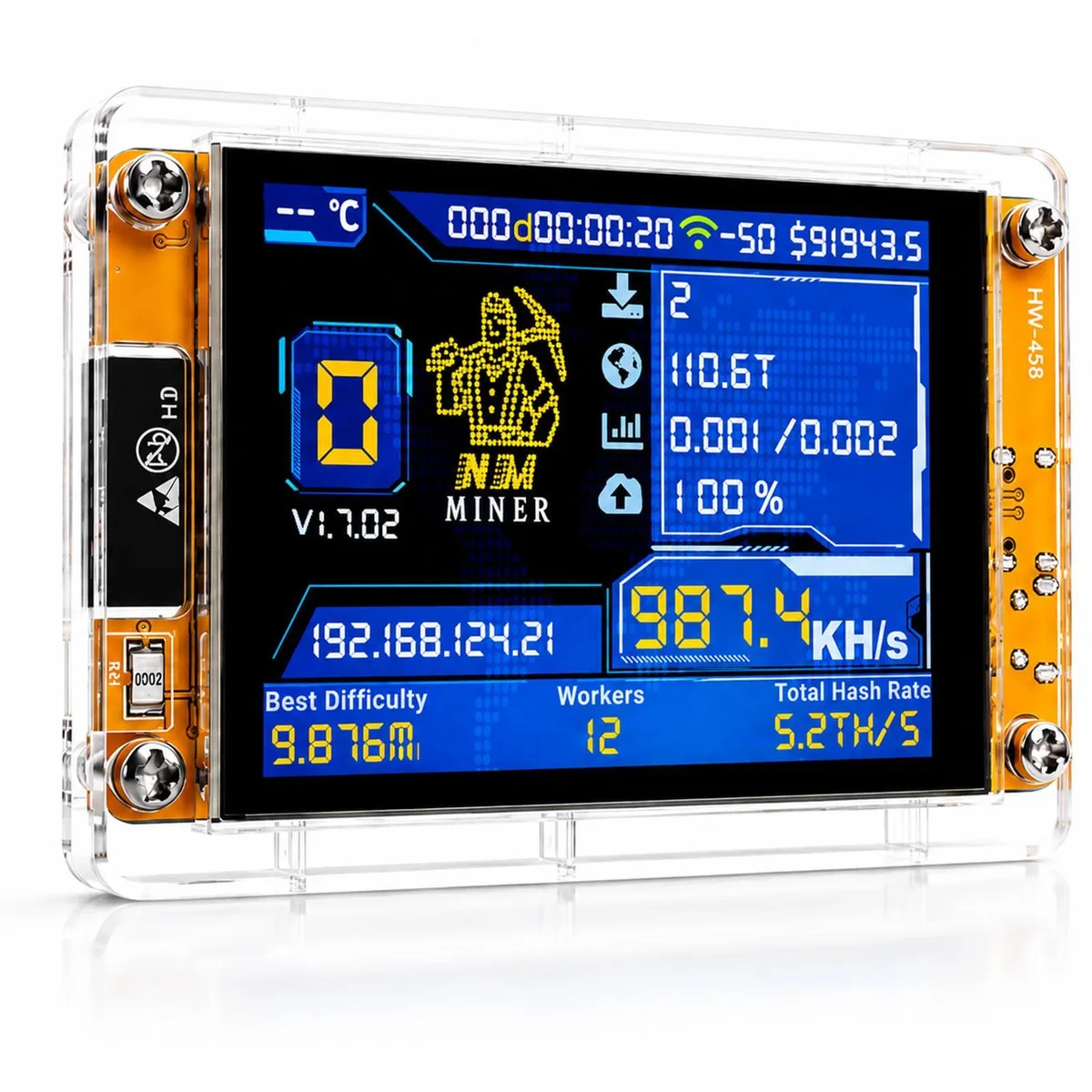Bitaxe Bitaxe V2 1000KH/s Solo Miner 2.8" Display ESP32 Wi-Fi — produktfoto
