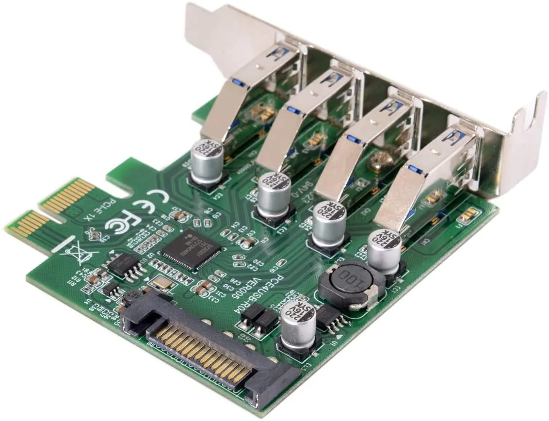 Corn Electronics Corn Electronics 4-Port USB 3.0 PCIe x1 Expansion Card Low Profile 5Gbps — снимка на продукта