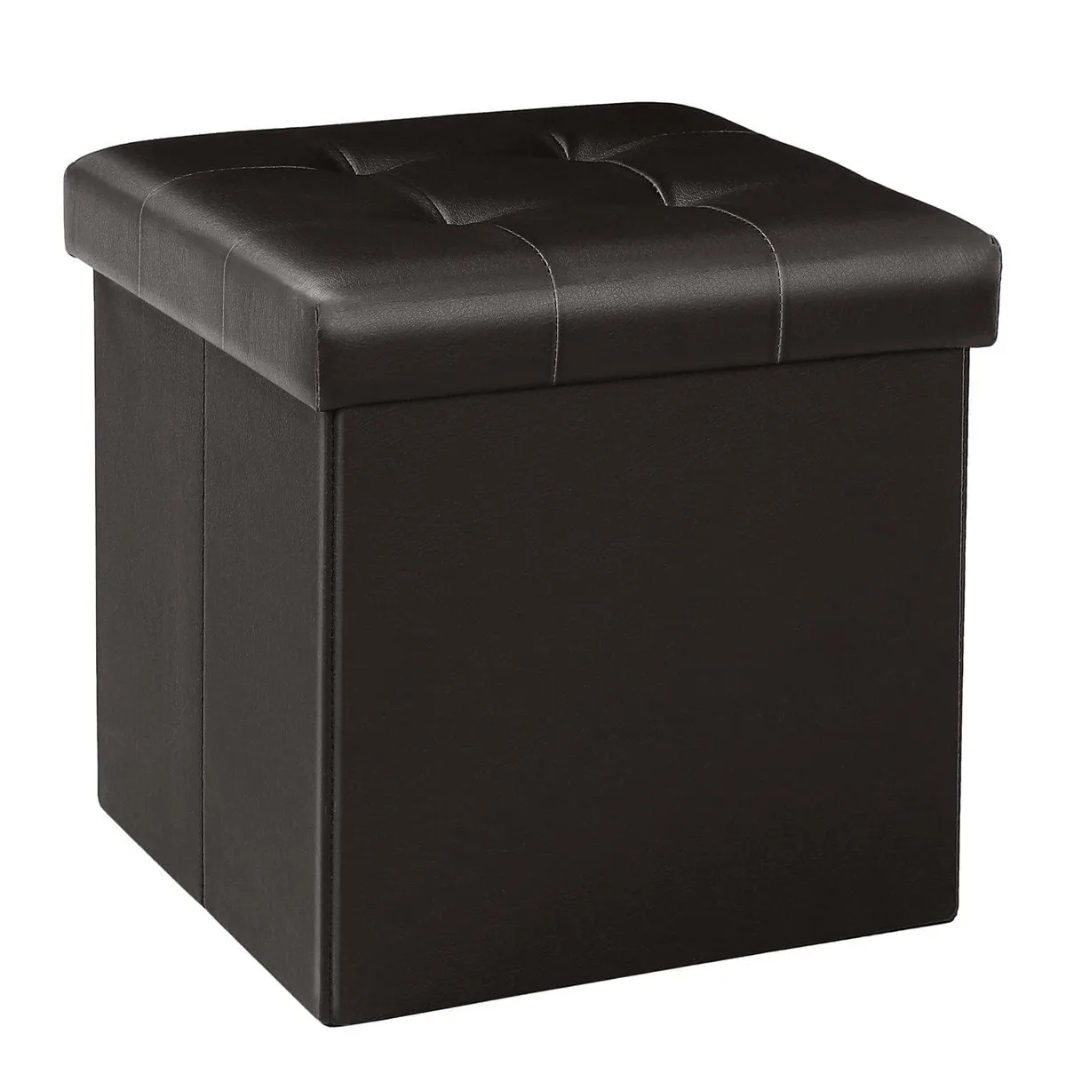  B FSOBEIIALEO fso-baby-brown-1 Ottomans and Stools 12.6" Cube Brown Faux Leather — fotografija proizvoda