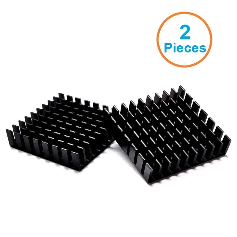 EN-Labs EN-Labs 35x35x10mm Anodized Black Aluminum Heatsink 2pcs diy cooling — product photo