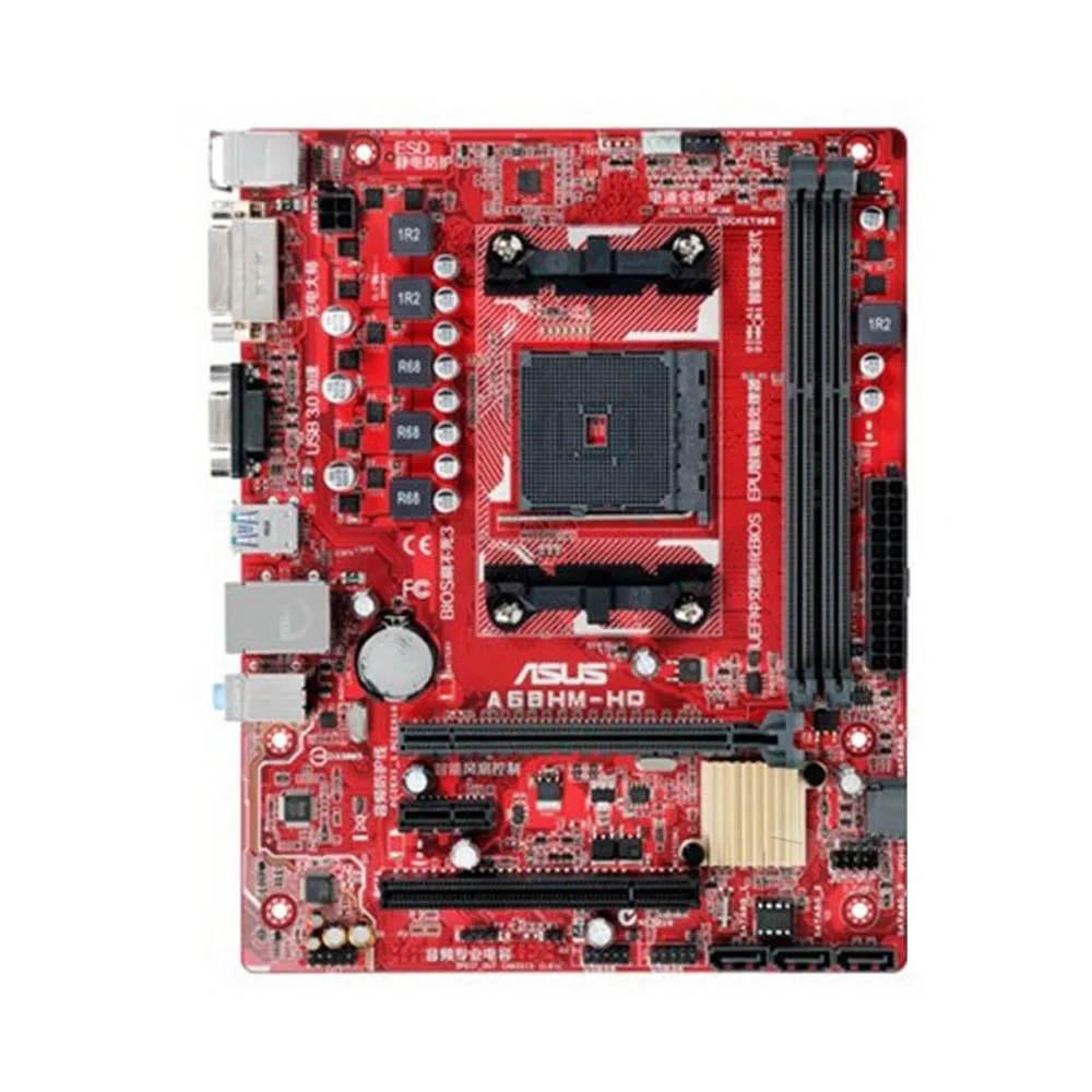 ASUS A68HM-HQ Micro ATX motherboard with DDR3 slots and A68H chipset
