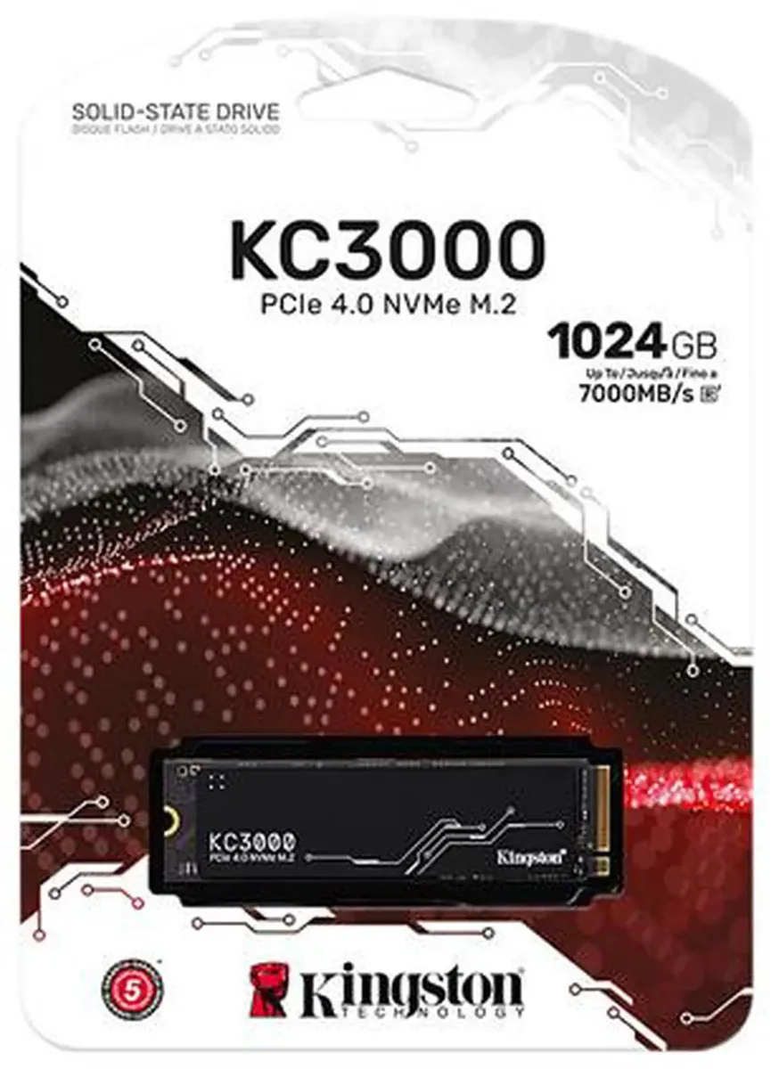 Kingston KC3000 1024GB M.2 2280 SSD with graphene aluminum heatsink