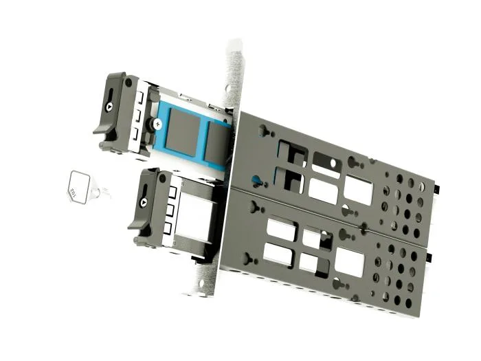 Athena Power Athena Power SP-M22NVMEOSPB M.2 NVMe drive enclosure with full-height bracket and Oculink x4 — produktbild